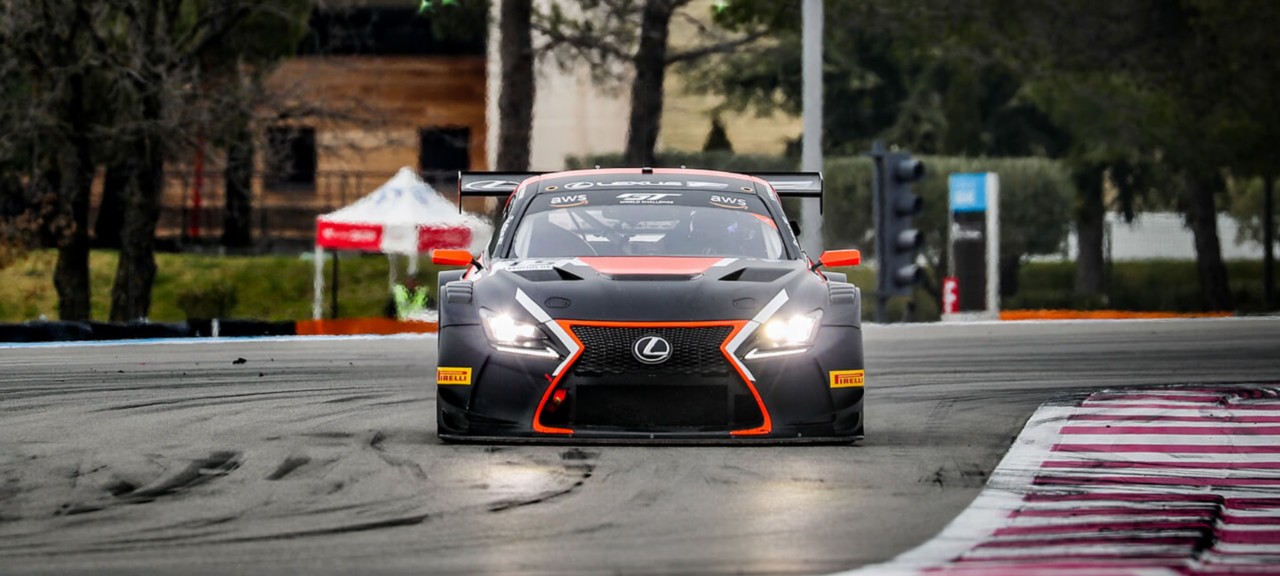 Lexus RC F motorsport on a race track 